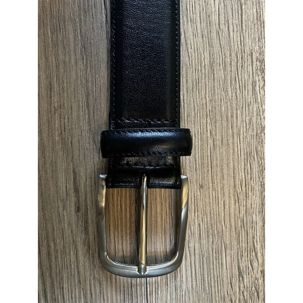 Roundtree & Yorke Black Full Grain Cowhide Dress Belt - Men's Size 44/110